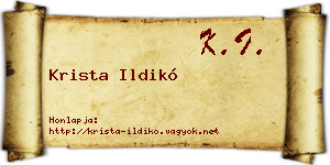 Krista Ildikó névjegykártya